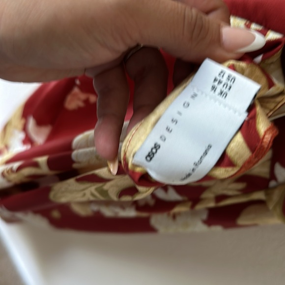 ASOS DESIGN knot front satin midi dress with tie back detail - Picture 7 of 7